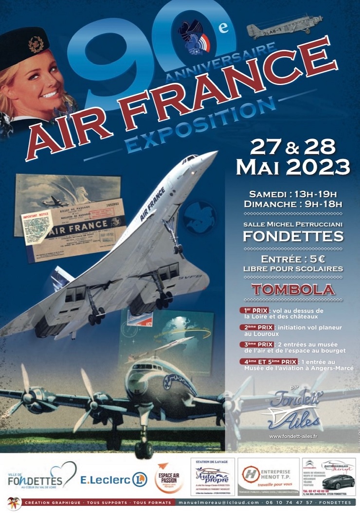 27 et 28 Mai 2023 : 90ème Anniversaire Air France - Exposition à Fondettes