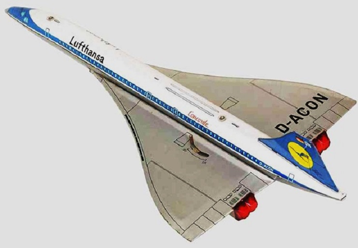 Jouet Concorde en tôle "LUFTHANSA" 