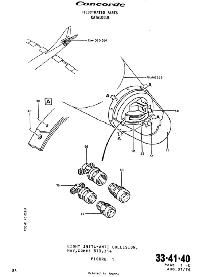 Fuselage : Lampes de cône (Tail Cone Navigational Lamp) 