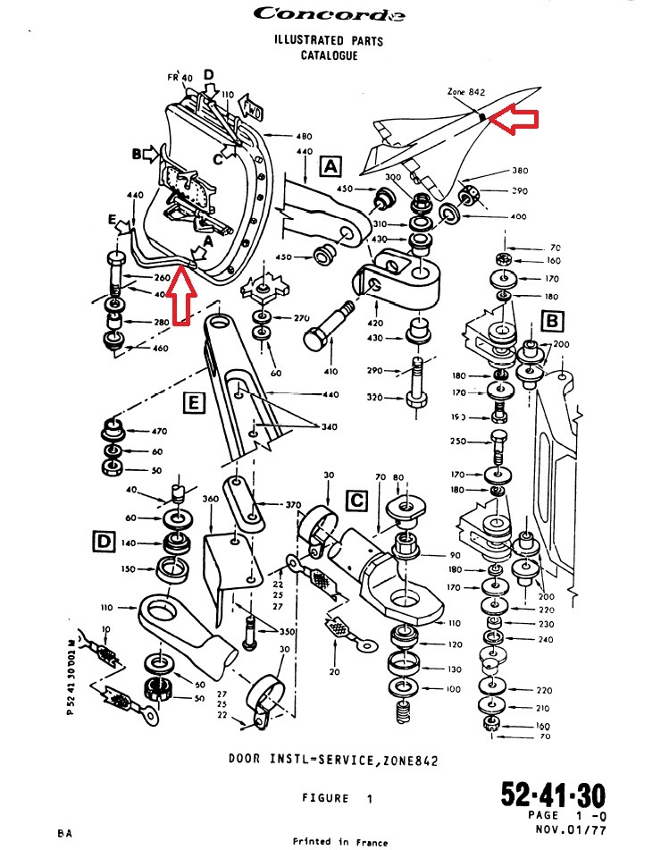 Fuselage : Charnière secondaire de porte