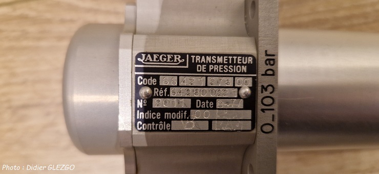 Trains : Transmetteur de pression hydraulique (Jaeger)