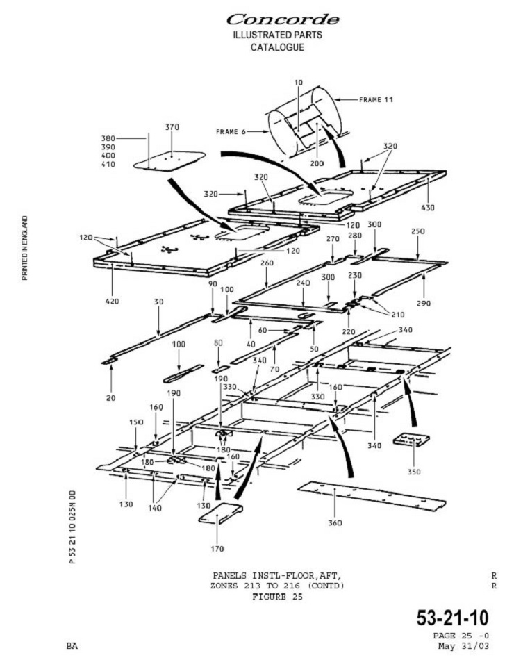 Cabine : Plancher cabine Concorde