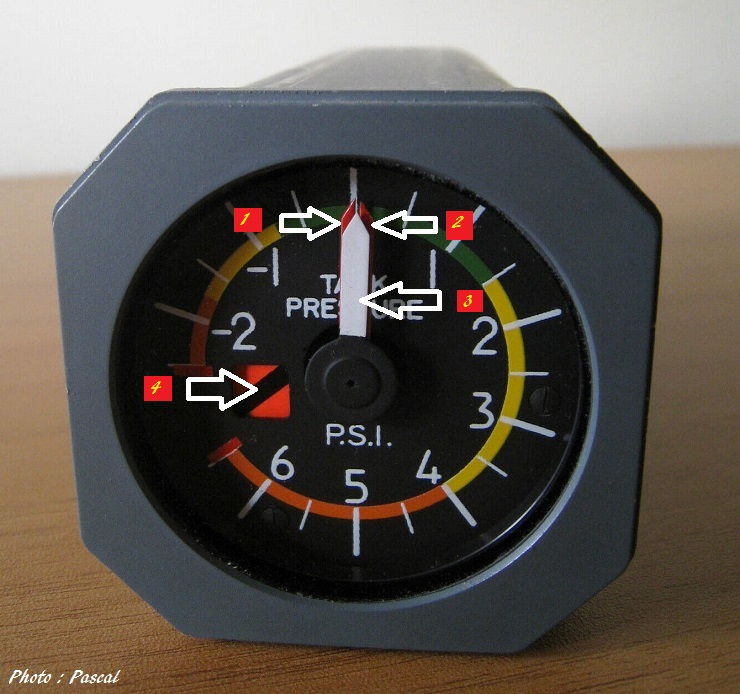 Cockpit : Indicateur Pression Réservoir lacet (Tank Pressure Gauge)