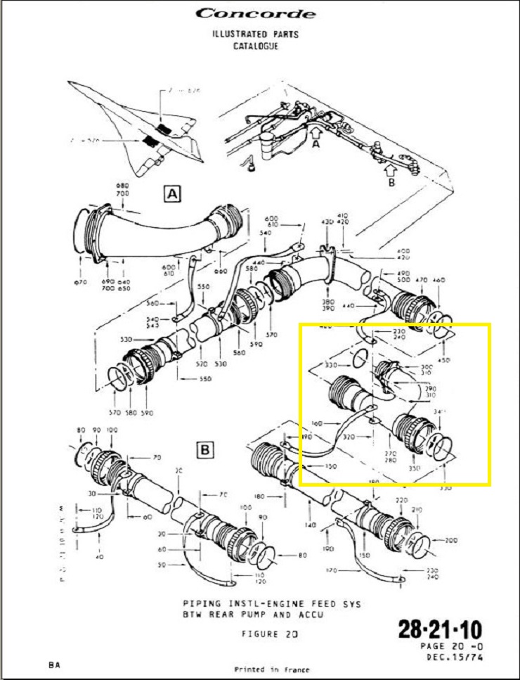 Réservoir - Raccord tuyauterie Kéro vers une des nourices (Piping feed)