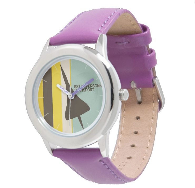 Montre Zazzle37 - Retro Super Sonic Transport Airplane / Kids VIOLET