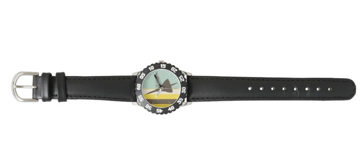 Montre Zazzle39 - Retro Super Sonic Transport Airplane / Kids chiffres noirs