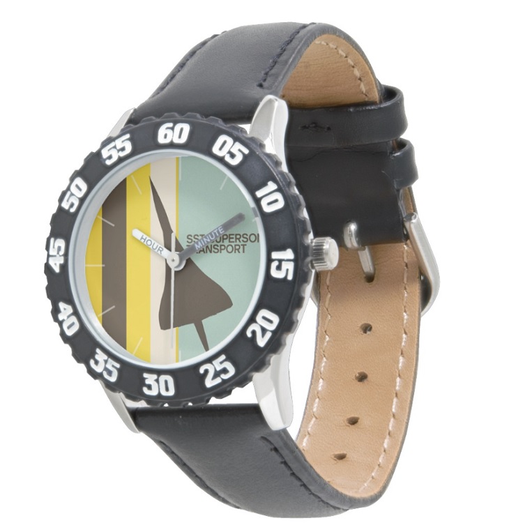 Montre Zazzle39 - Retro Super Sonic Transport Airplane / Kids chiffres noirs