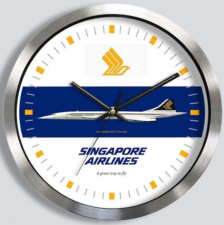 Horloge murale SINGAPORE AIRLINES CONCORDE 