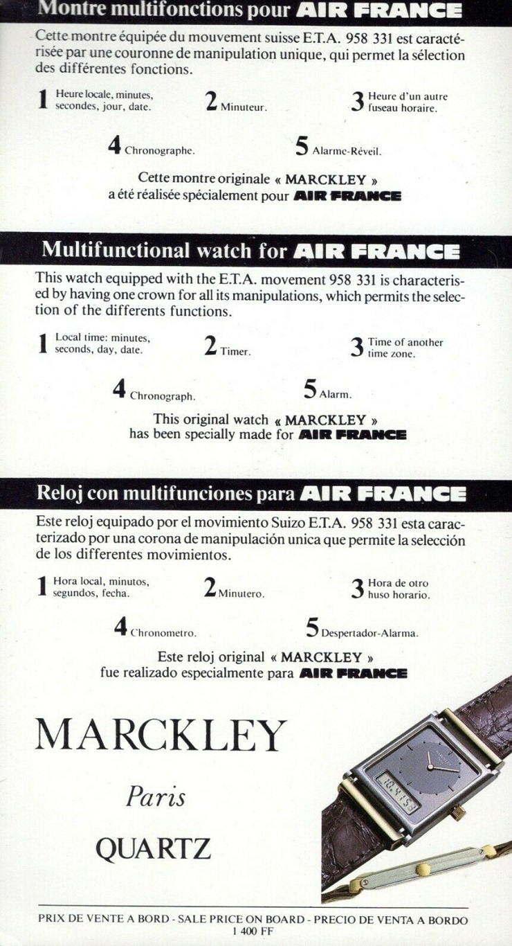 Montre MARCKLEY - Air France - 10ème Anniversaire Concorde
