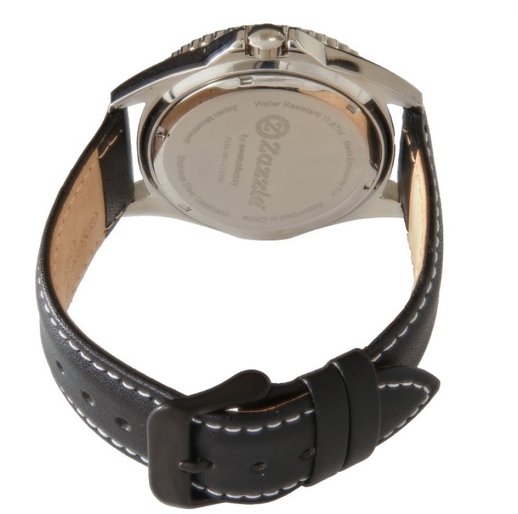 Montre Zazzle (N°46) - Cuir noir 