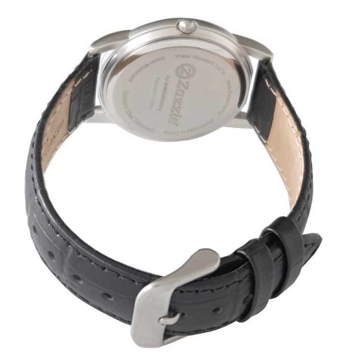 Montre Zazzle (N°48) - Classique cuir noir
