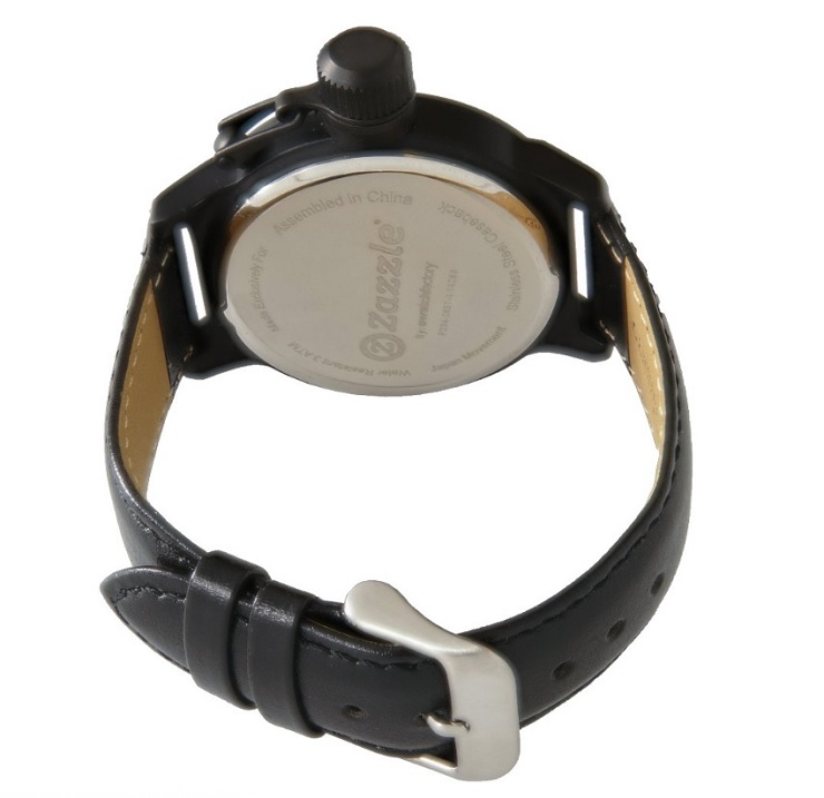 Montre Zazzle (N°50) - Protège-couronne cuir noir 