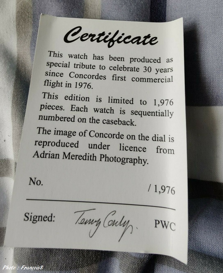 Montre WENGER Concorde (Premier vol commercial en 1976)