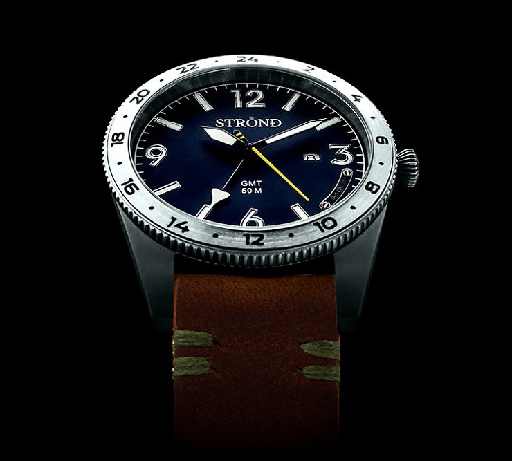 Montre STROND - SSC-101 - 24h GMT, All Stainless Steel & Blue