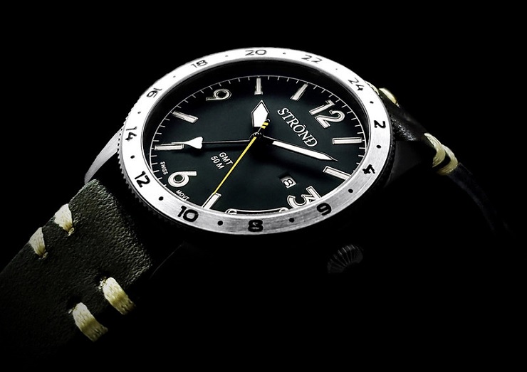 STROND - SSC-101 24h GMT, All Black with Steel Bezel
