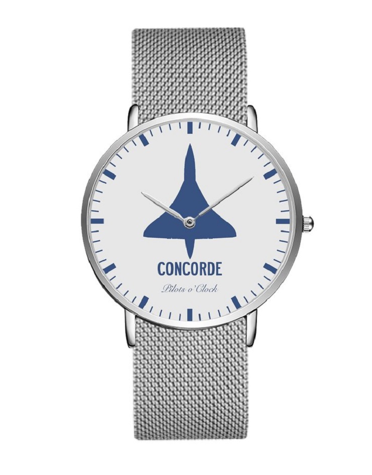 Pilots o'clock (Argent - bracelet nylon noir)