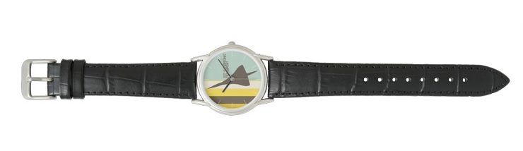 Retro Super Sonic Transport Airplane Classic Black Leather