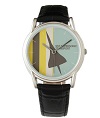 Retro Super Sonic Transport Airplane Classic Black Leather