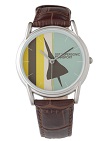 Retro Super Sonic Transport Airplane Classic Brown Leather