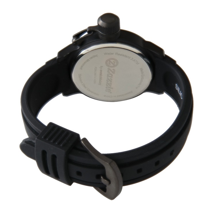 Retro Super Sonic Transport Airplane Black Rubber Strap Watch