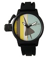 Retro Super Sonic Transport Airplane Black Rubber Strap Watch