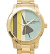 Retro Super Sonic Transport Airplane Oversized Gold Bracelet