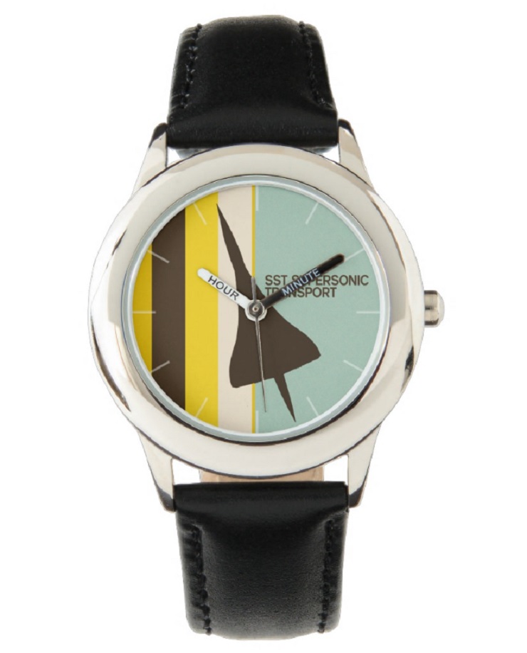 Zazzle33 - Retro Super Sonic Transport Airplane / Kids bracelet noir