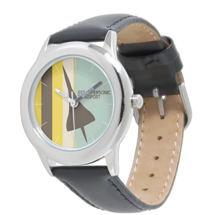 Zazzle33 - Retro Super Sonic Transport Airplane / Kids bracelet noir