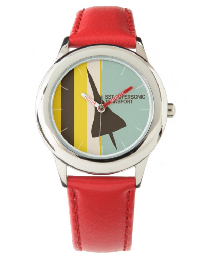 Montre Zazzle (N°34) - Retro Super Sonic Transport Airplane / Kids bracelet rouge