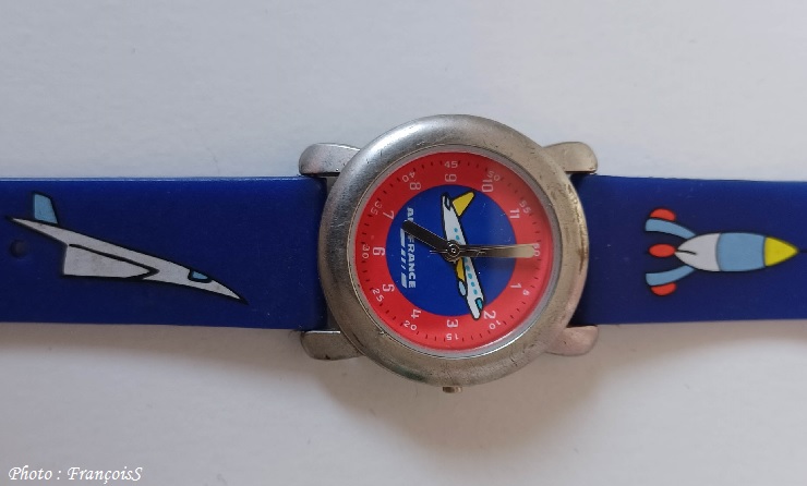 Montre à quartz publicitaire Air France pour les enfants