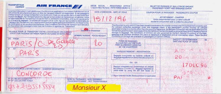 Billet Concorde